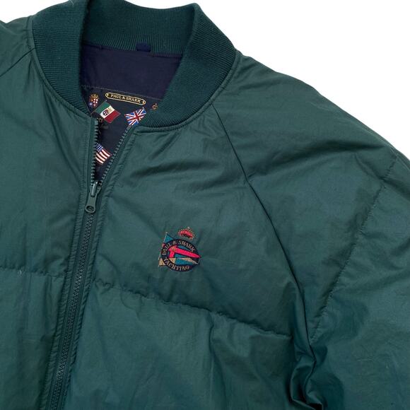 Vintage Paul & Shark Puffer Down Coat Jacket Men's Large Full Zip Warm Winter - Picture 2 of 5